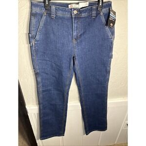 Dickies WMS Denim Straight Carpenter Pants Size 6 Stretch Relaxed Fit  NWT